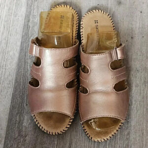 Womens Naturalizer Sandals 8M Serene Slip On Flats Slide Rose Pink Leather